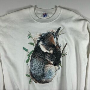 Vintage Jerzees Koala Bears Sweatshirt XL Made USA 80s Crewneck Pullover
